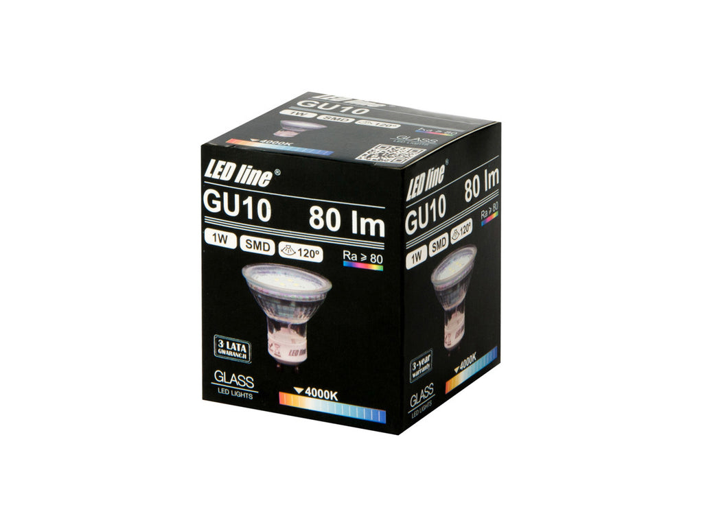 LED-lamp GU10 4000K 1W 80lm 230V 120 ° LITE glas