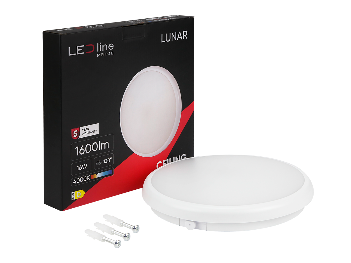 plafondlamp LUNAR 4000K 16W 1600lm rond IP65 wit PRIME