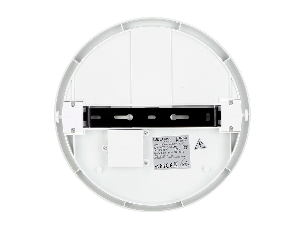 plafondlamp LUNAR 4000K 16W 1600lm rond IP65 wit PRIME bewegingssensor