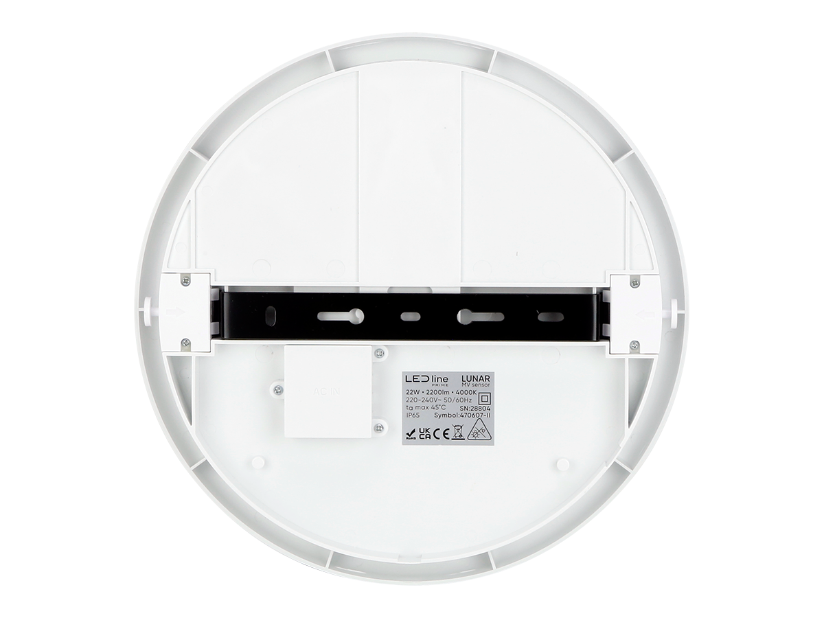plafondlamp LUNAR 4000K 22W 2200lm rond IP65 wit PRIME bewegingssensor