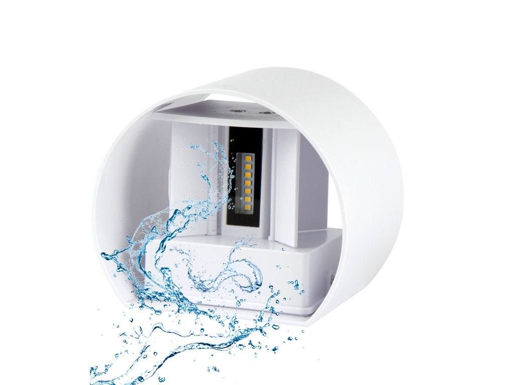 Buitenwandlamp LED 2x3W 4000K IP54 wit CILINDER LITE