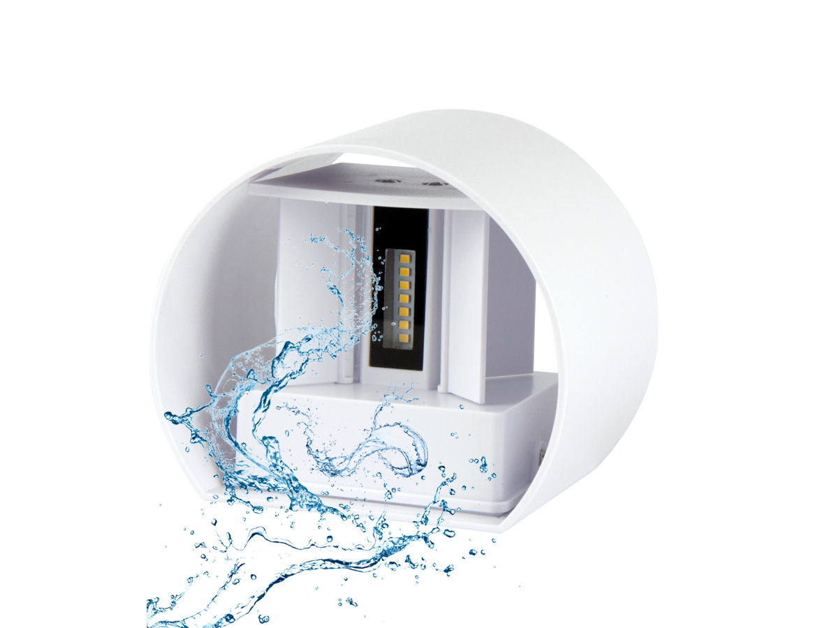 Buitenwandlamp LED 2x3W 4000K IP54 wit CILINDER LITE