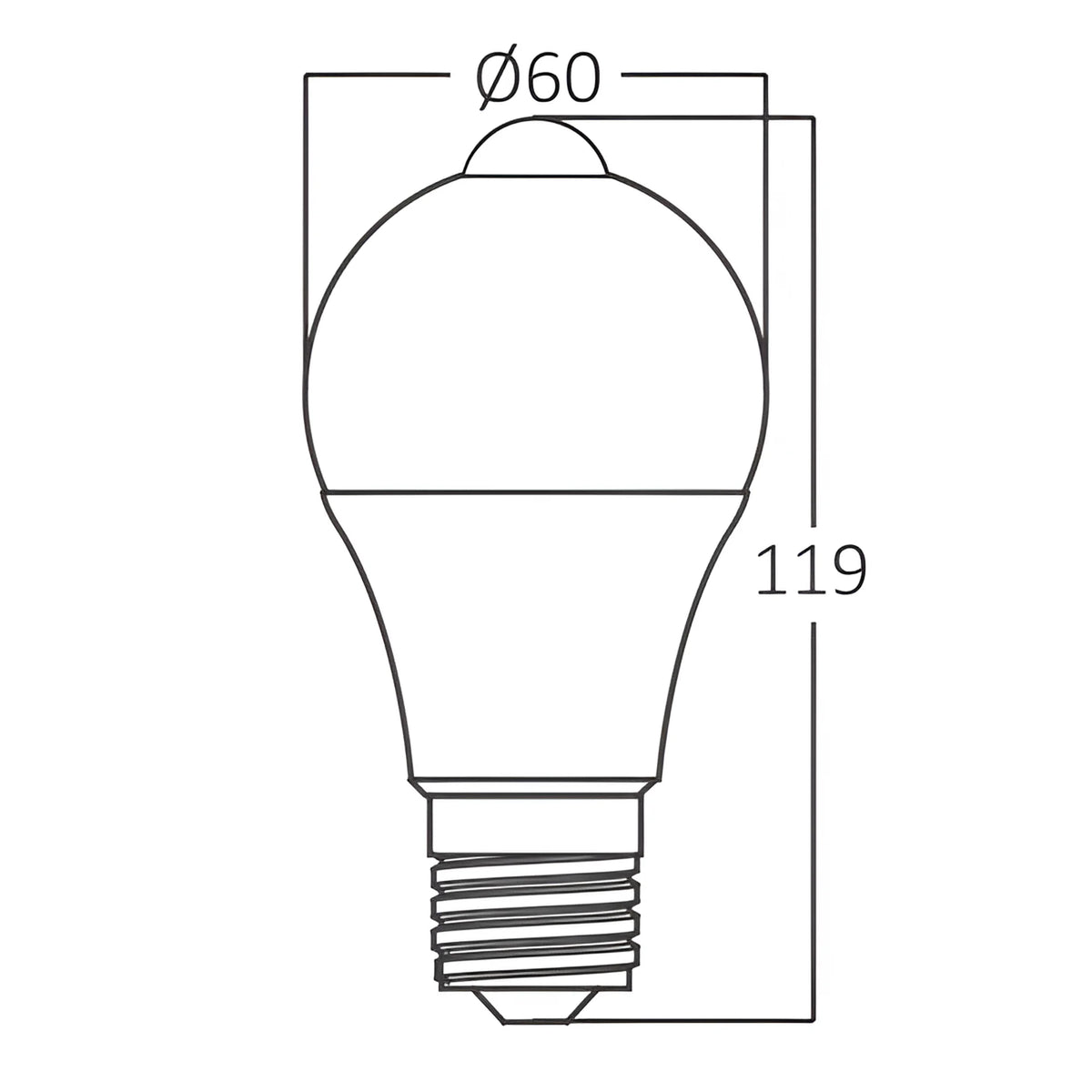 Braytron Advance LED Lamp 9W E27 6500K MO.SENS. A60