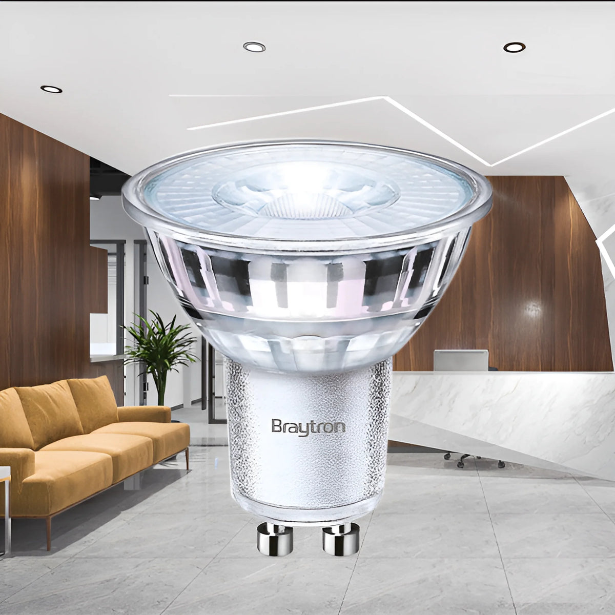 Braytron Premium LED Lamp 5.5W GU10 3000K 38D DIM GLS