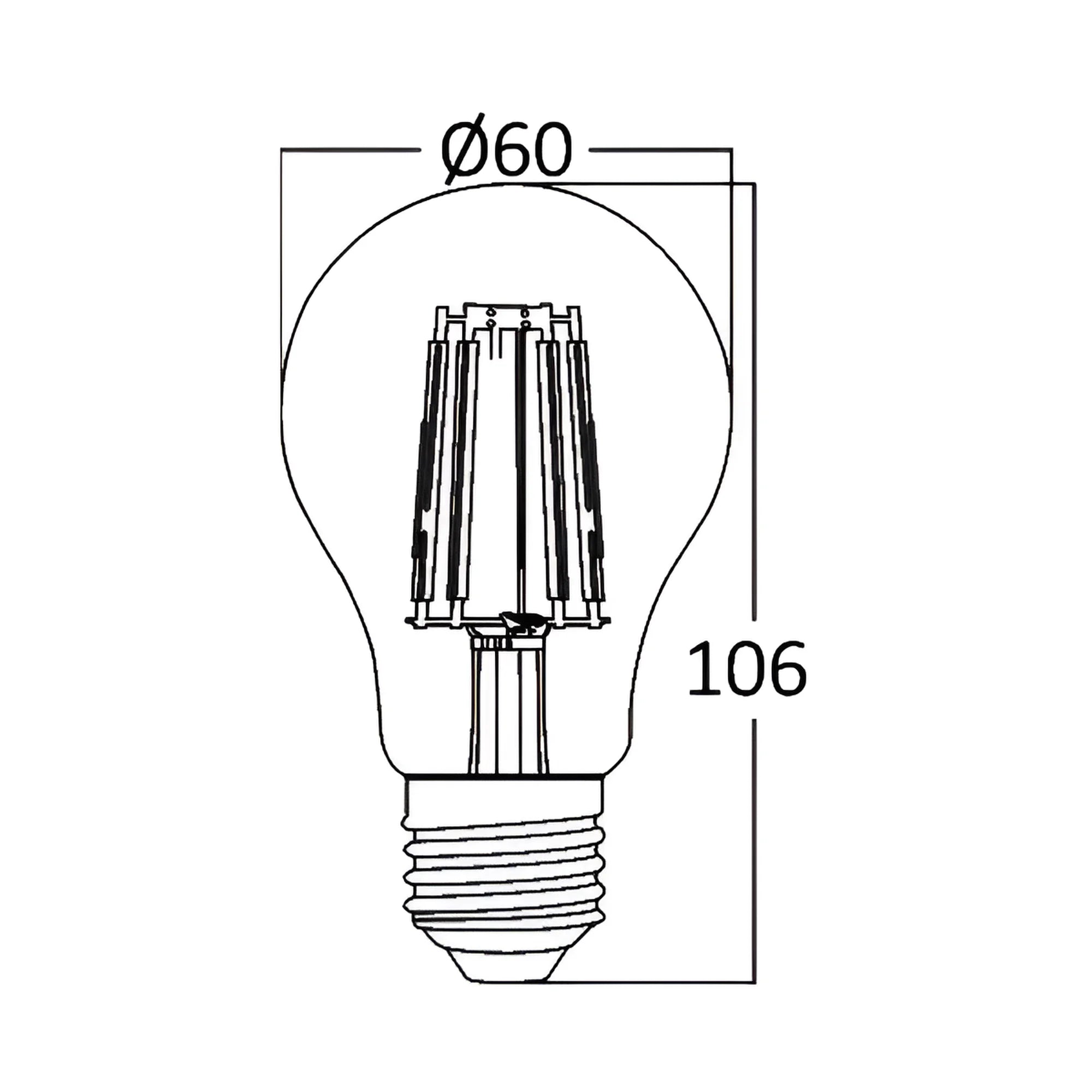 Braytron Advance LED Lamp 7W E27 6500K Transparant A60