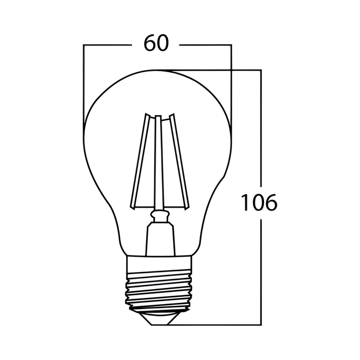 Braytron Advance LED Lamp 8W E27 3000K Transparant A60 DIM