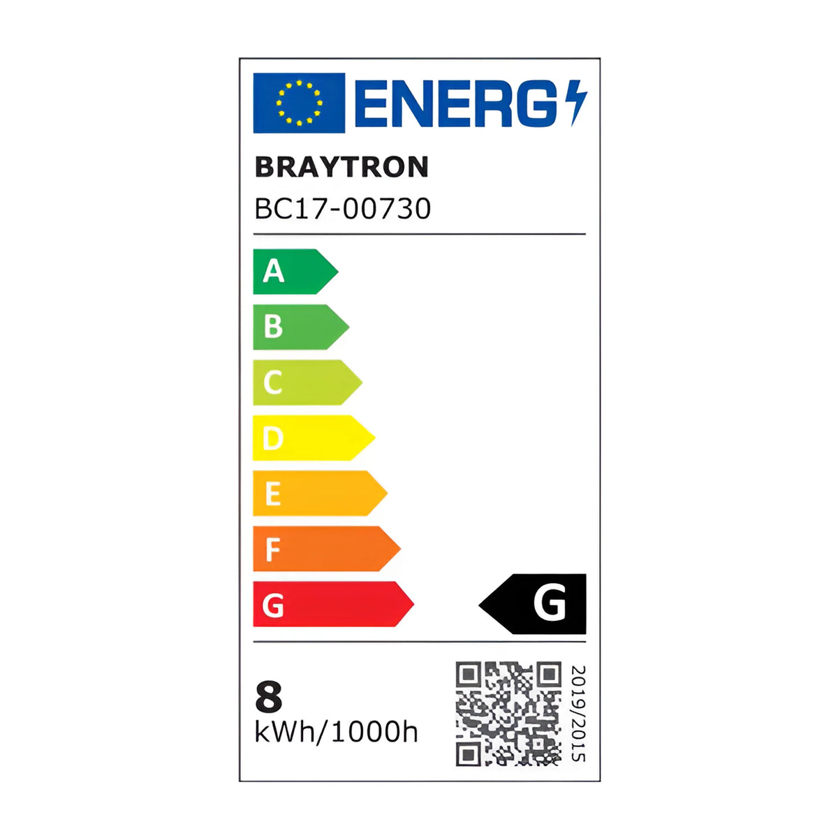 Braytron Bulkhead LED Bulkhead-armatuur 8W 6500K IP54 Wit B ELP