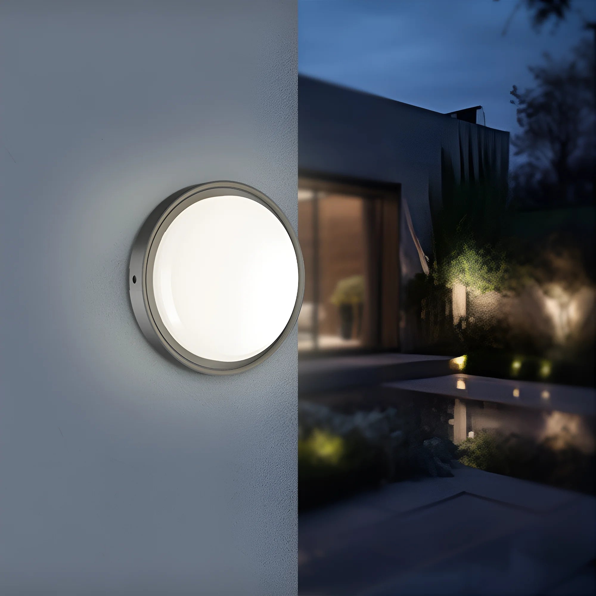 Braytron Bulkhead LED Bulkhead-armatuur 18W IP65 Zwart RND 3IN1