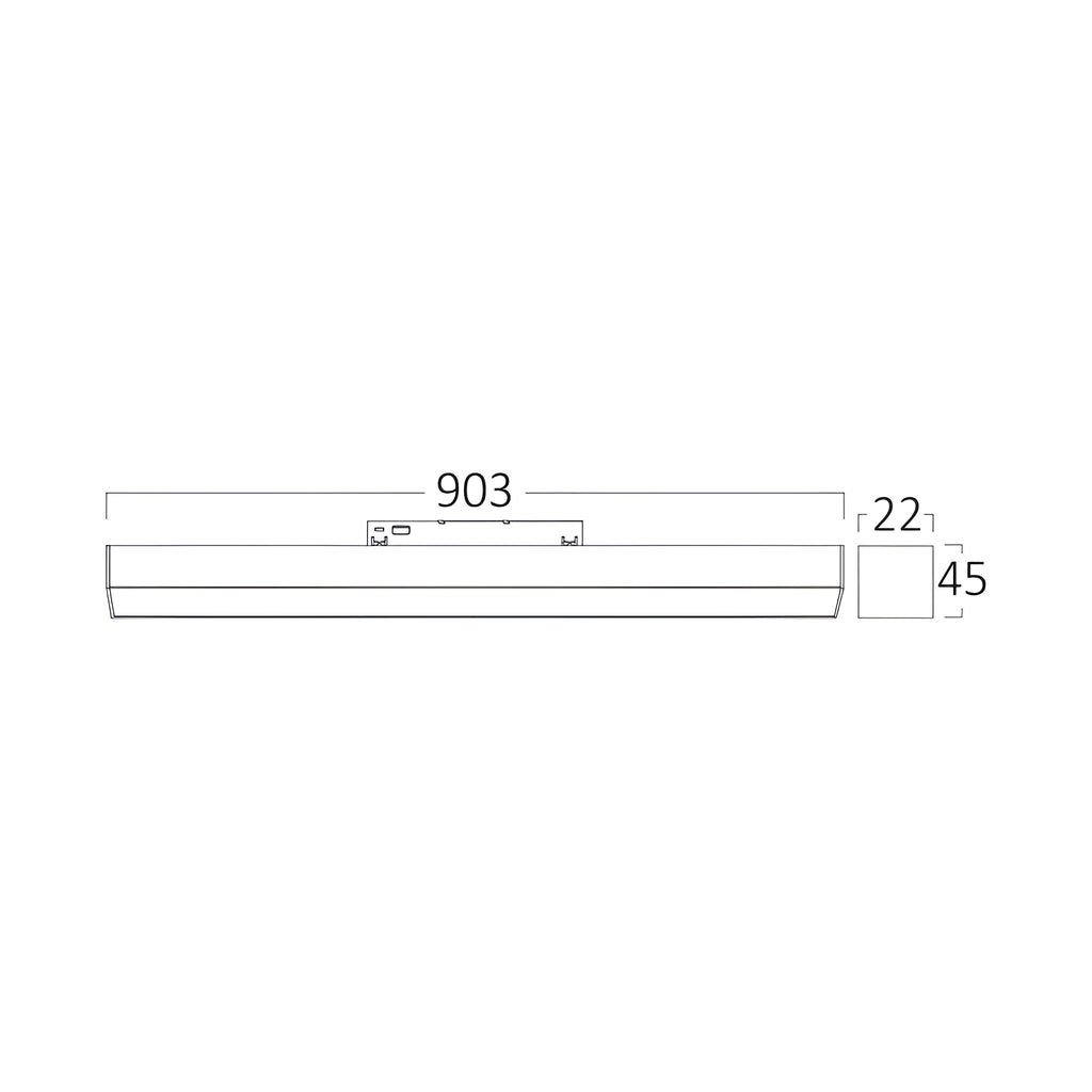 Braytron M20 Magneetrail Lineair 30W 48VDC Zwart LNR900 3IN1