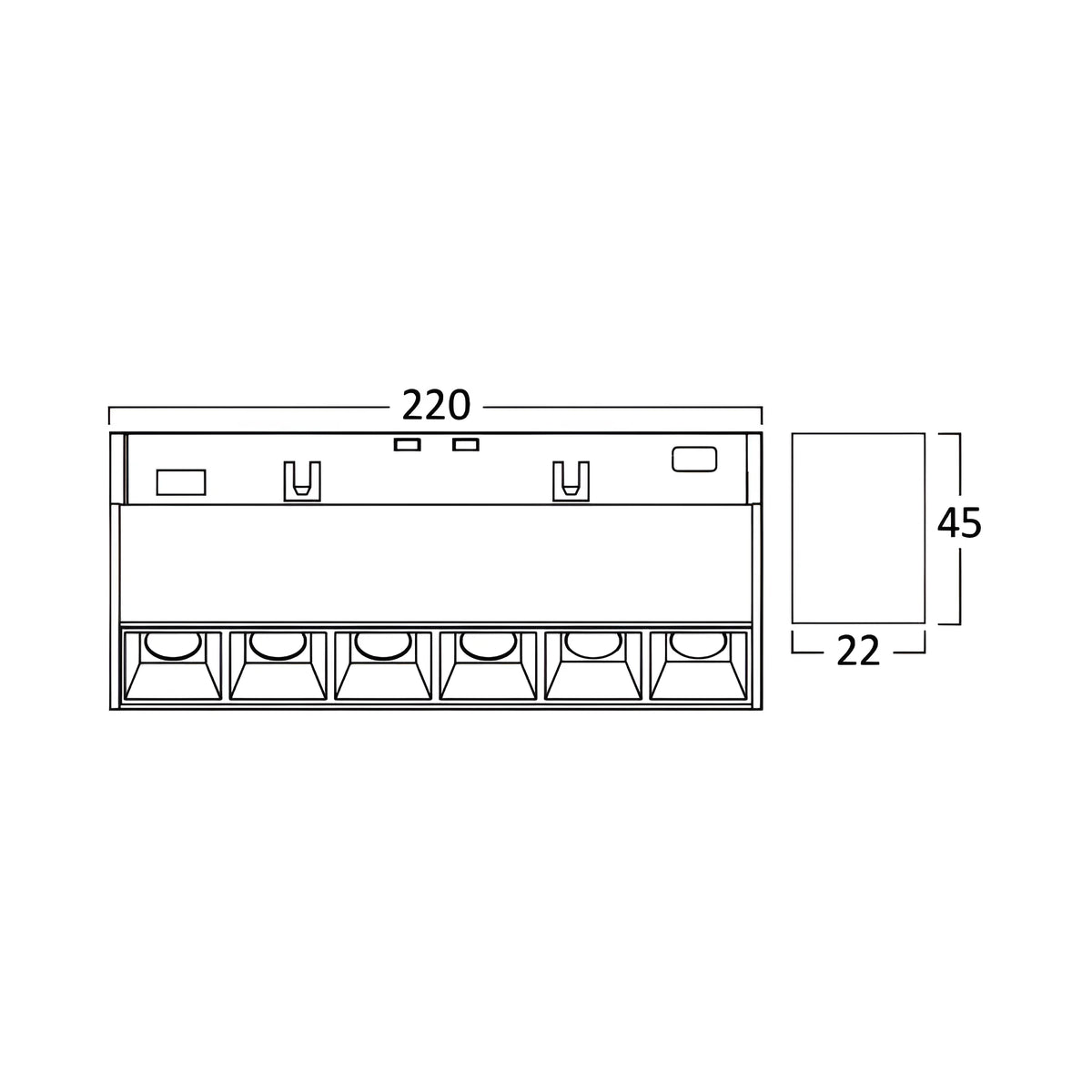 Braytron M20 Magneetrail Lineair 12W 48VDC Zwart LNS220 3IN1