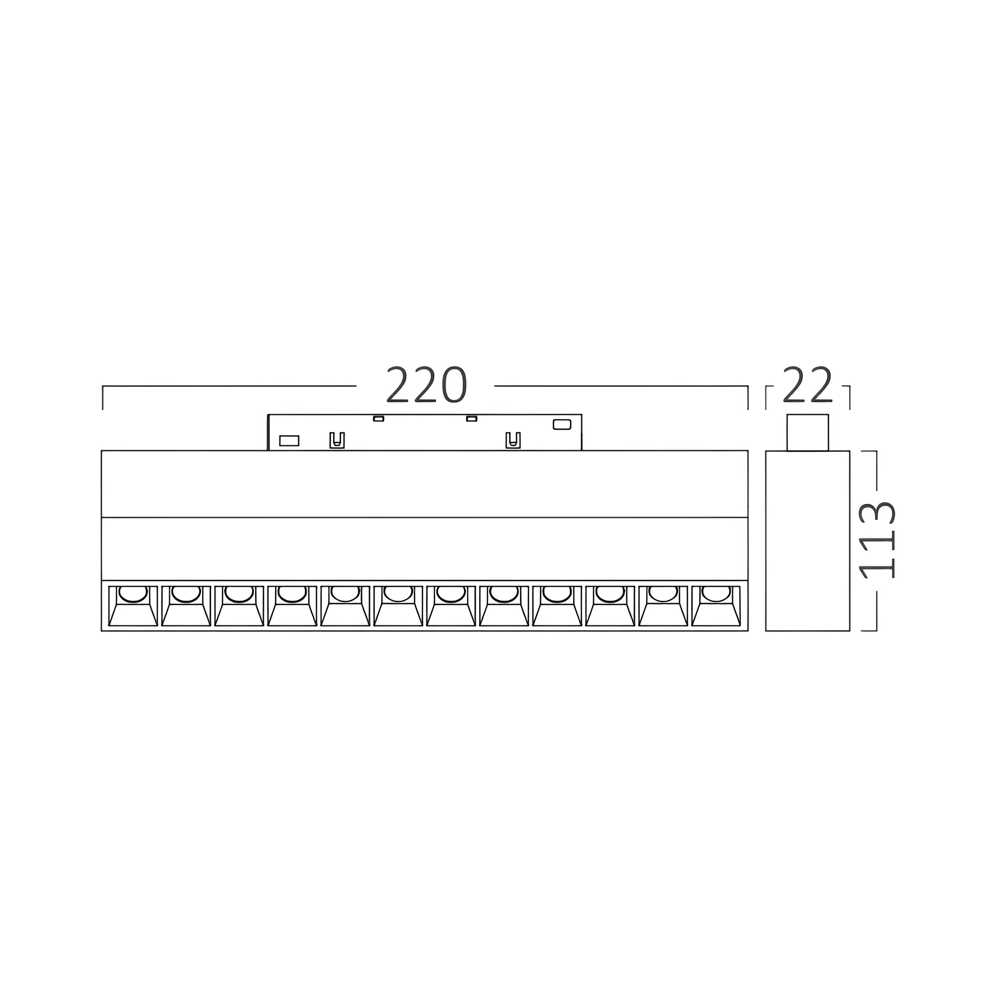 Braytron Wsl250 Magneetrail Lineair 12W 48VDC Zwart TUYA LAN