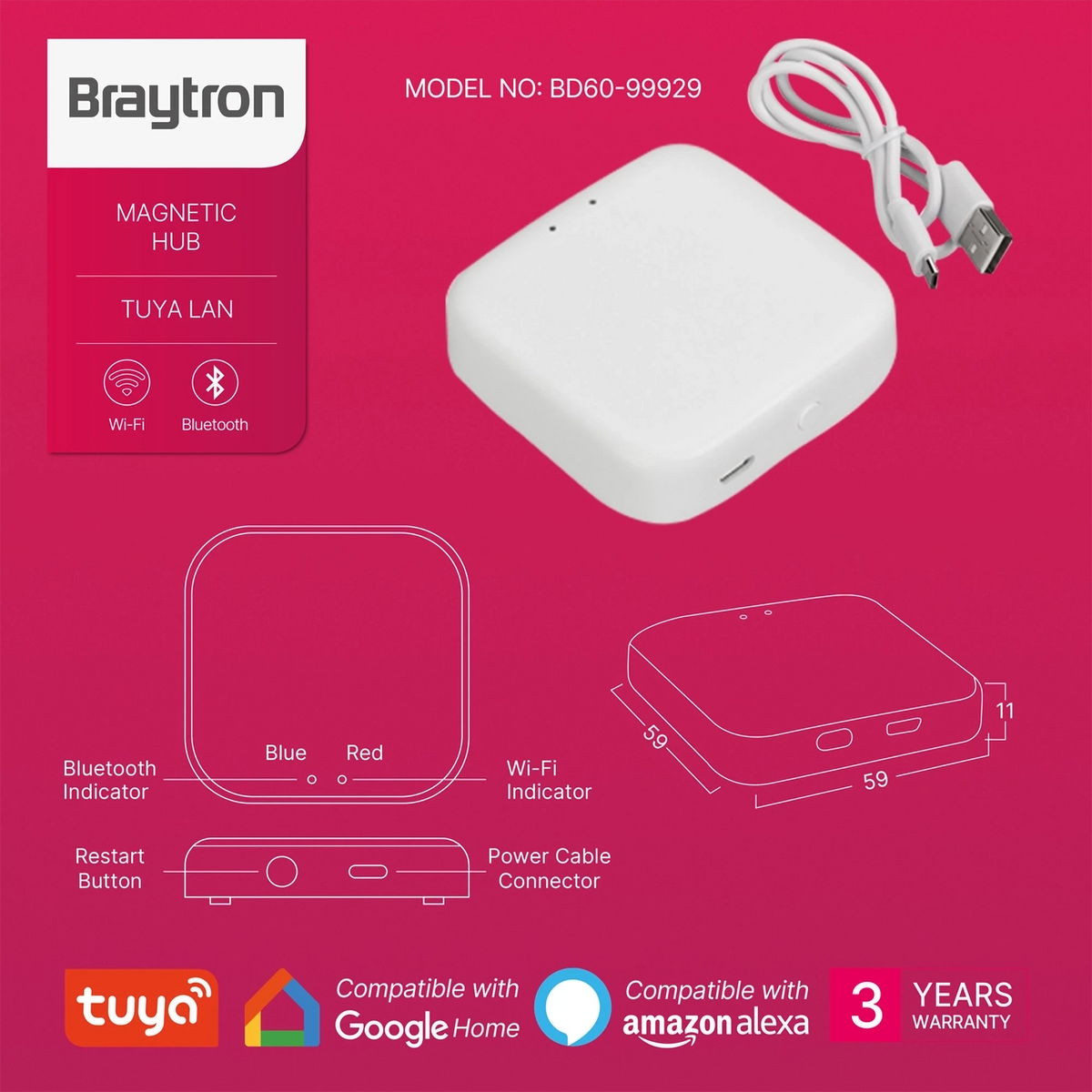 Braytron Ms20 Adapter Wit HUB TUYA LAN
