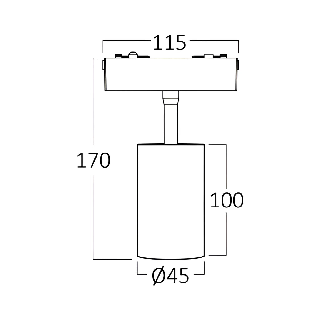Braytron S20B Magneetrail-armatuur 10W 48VDC Zwart TRC045 3IN1