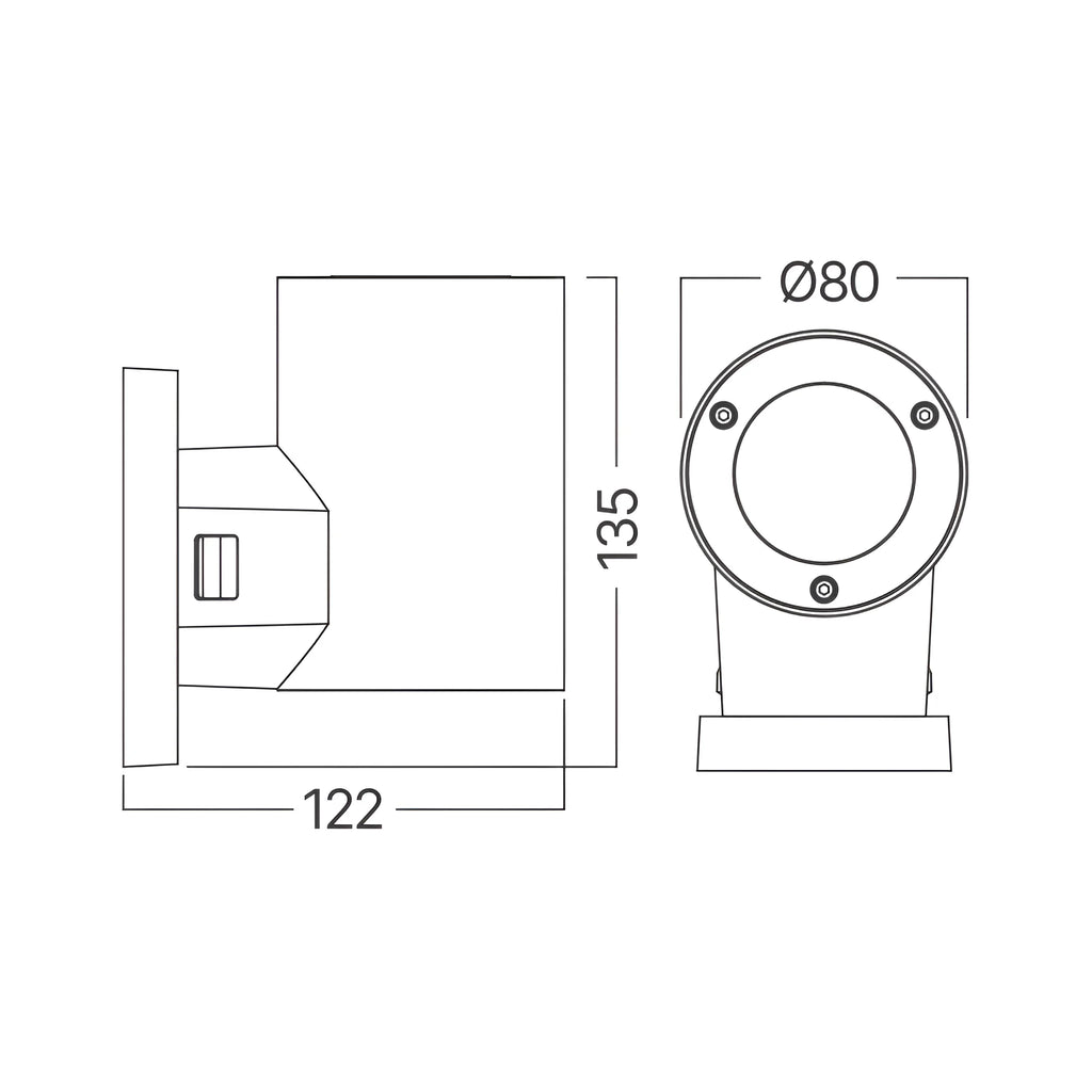 Braytron Rita Wandlamp IP65 Wit R 1xGU10