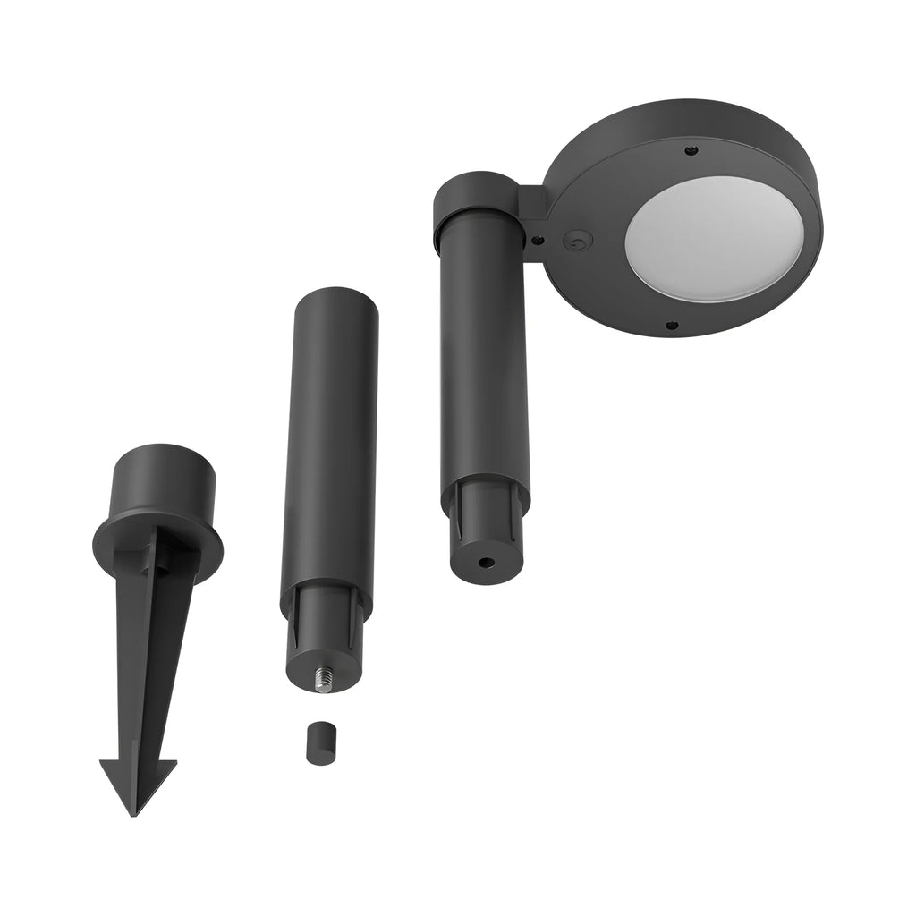 Braytron Spike Grondspot 8W IP65 Zwart 2A RND 2IN1