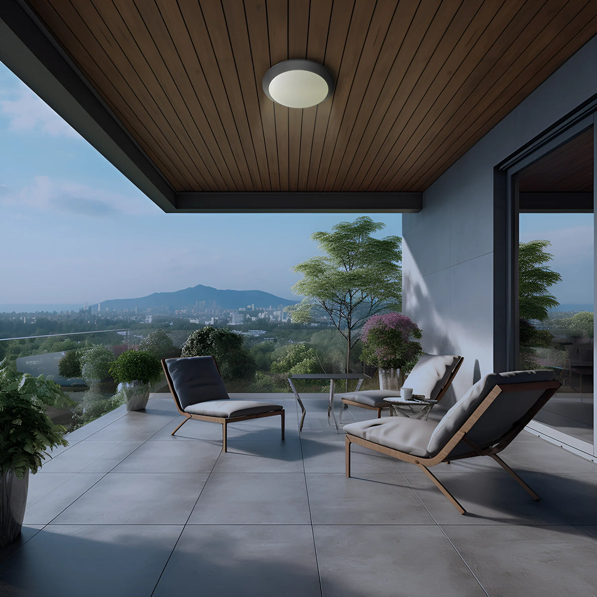 Braytron Napoli Plafondlamp IP65 Grijs D270 1xE27 PC SNS