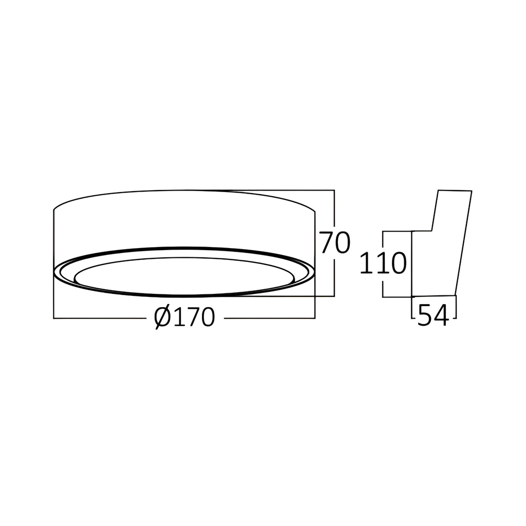 Braytron Walls Wandlamp 12W 3000K IP65 Grijs D RND