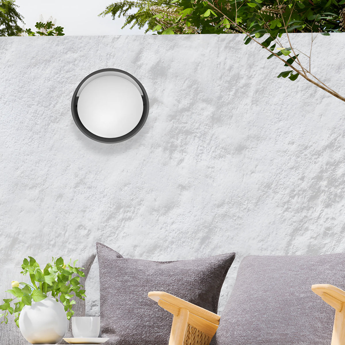 Braytron Walls Wandlamp 12W 6500K IP65 Grijs D RND