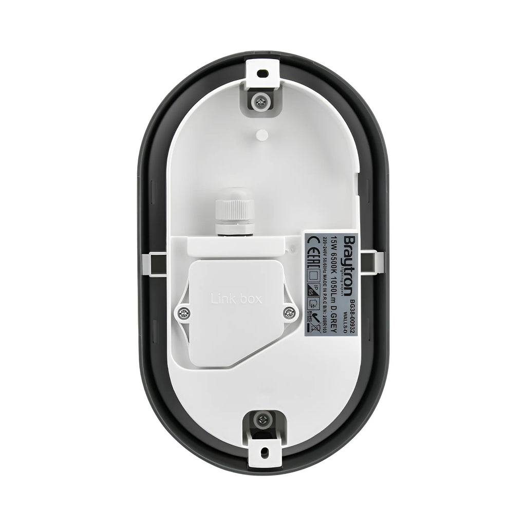 Braytron Walls Wandlamp 15W 3000K IP65 Grijs D ELP