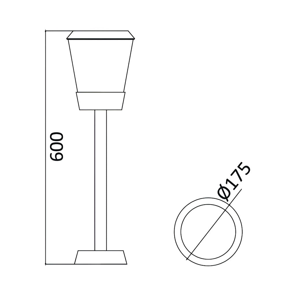 Braytron Paris Sokkellamp IP54 600 1xE27