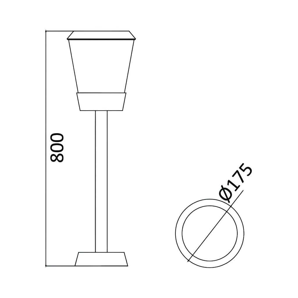 Braytron Paris Sokkellamp IP54 800 1xE27