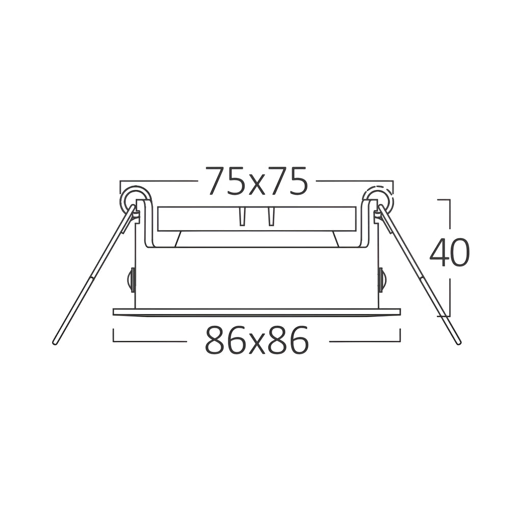 Braytron Tetra LED Spot Zwart CF SQR