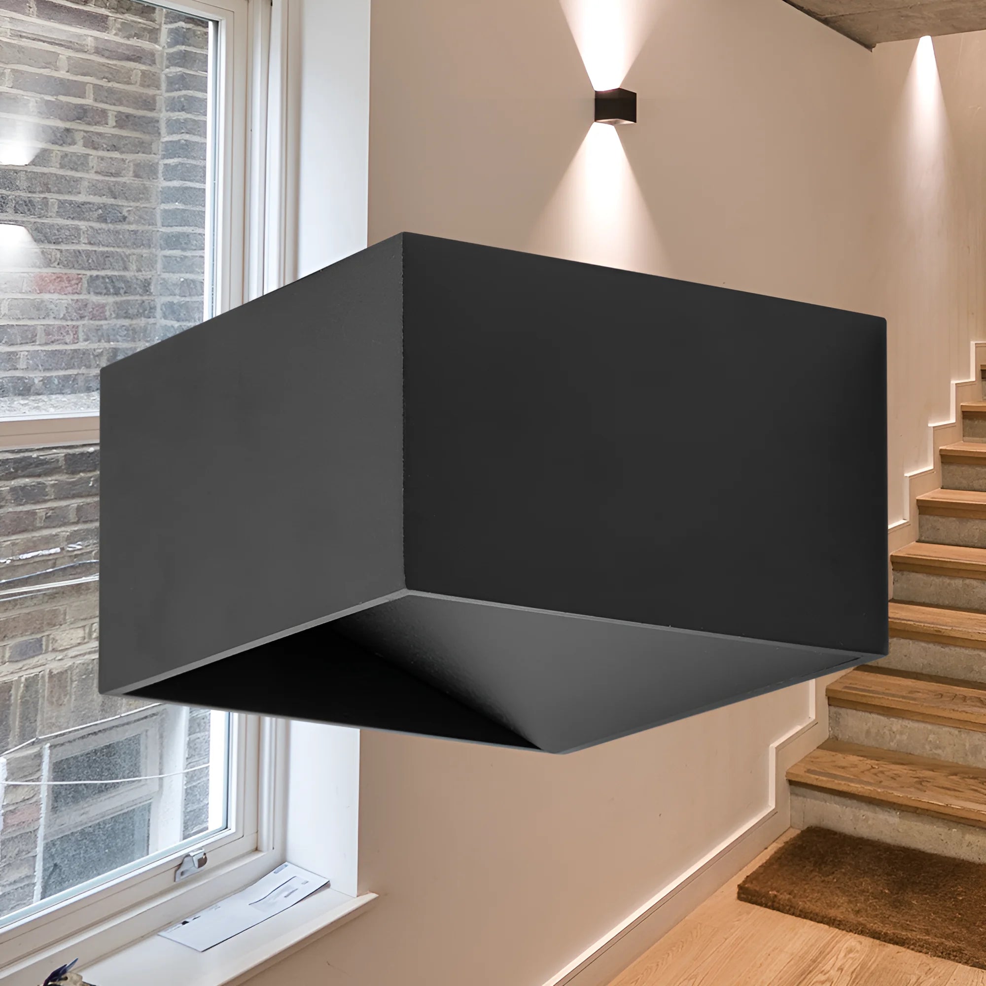 Braytron Avva Wandlamp 8W 3000K Zwart WL02 SQR
