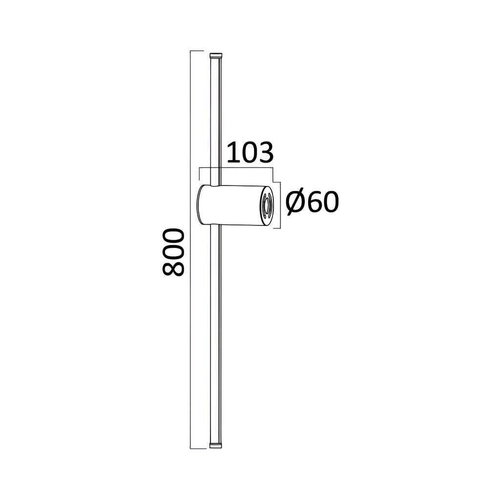 Braytron Tiny Wandlamp 16W 3000K Zwart WL800
