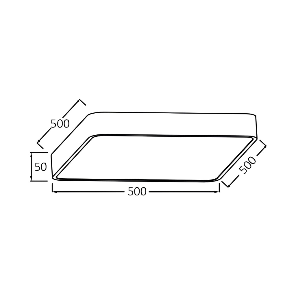Braytron Blade Plafondlamp 45W SS SQR WDN RMT