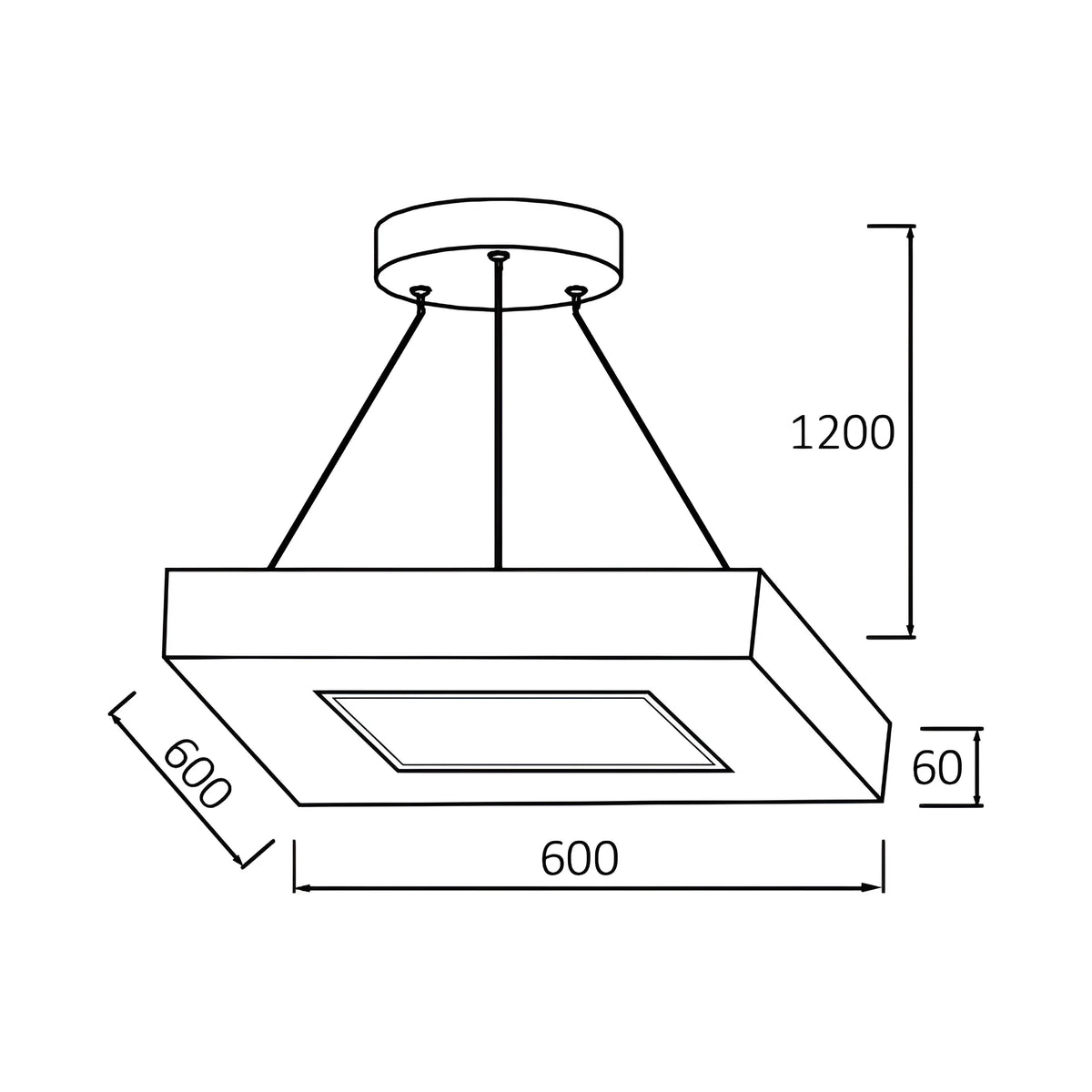 Braytron Blade Plafondlamp 45W Zwart PD SQR 3IN1
