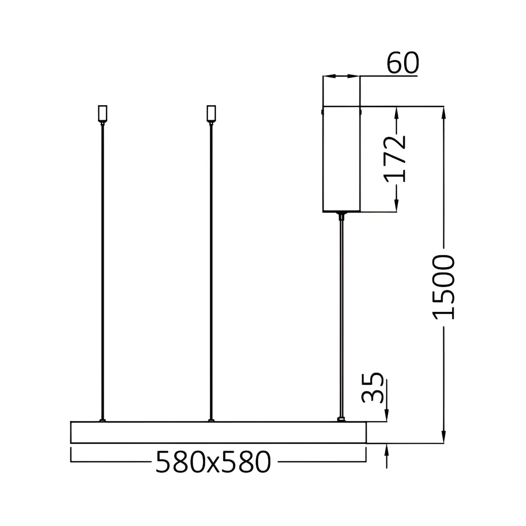 Braytron Bella Plafondlamp 46W IP20 Zwart SLP PD SQR 3IN1