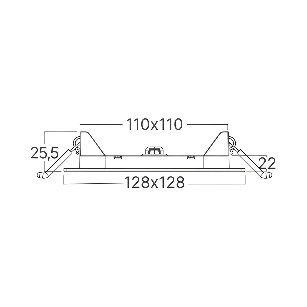 Braytron Smd LED Paneel 6W 3000K Wit CSP SQR 4INC