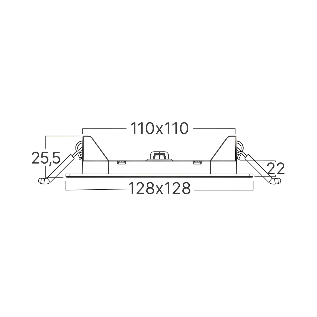 Braytron Smd LED Paneel 6W 6500K Wit CSP SQR 4INC