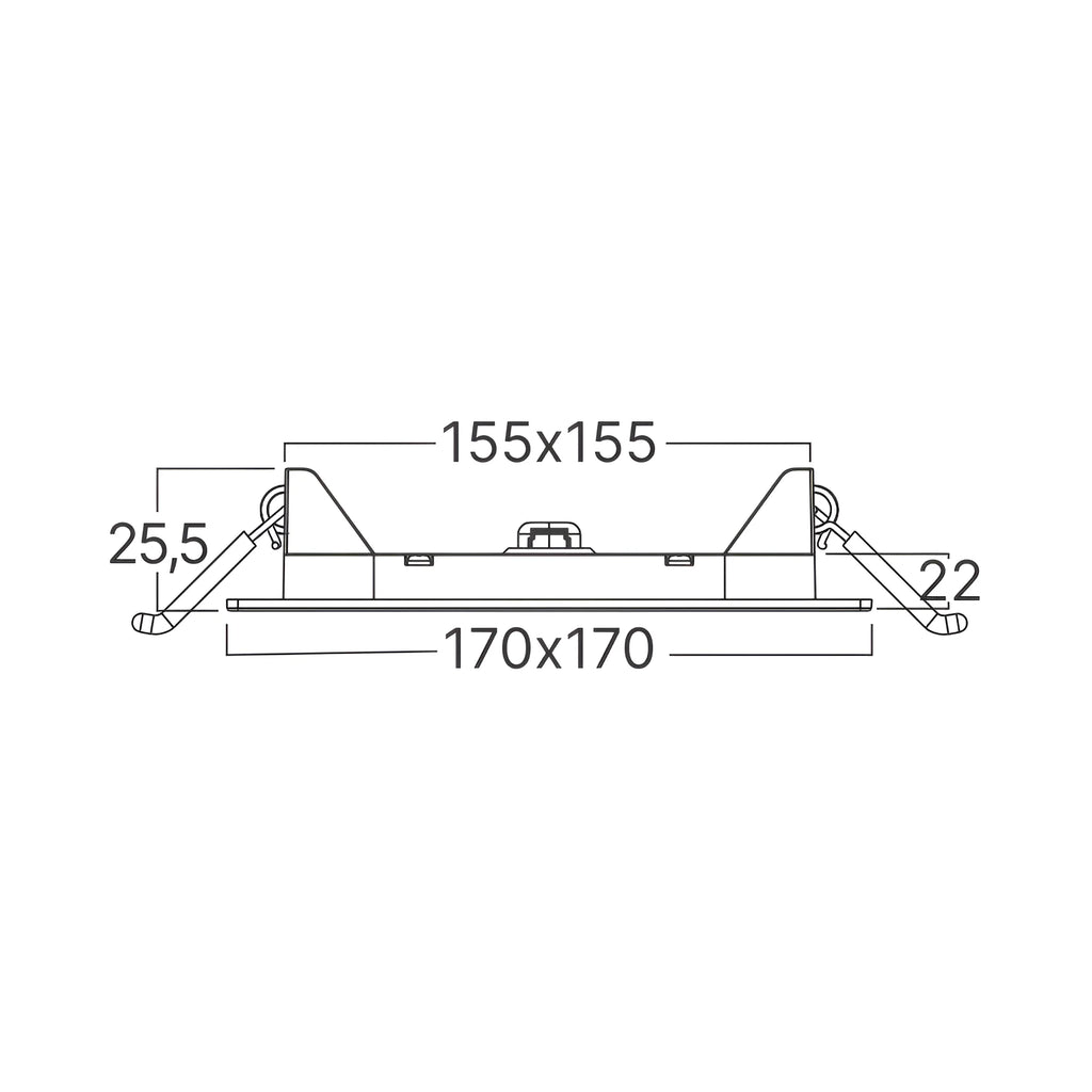 Braytron Smd LED Paneel 12W 3000K Wit CSP SQR 6INC