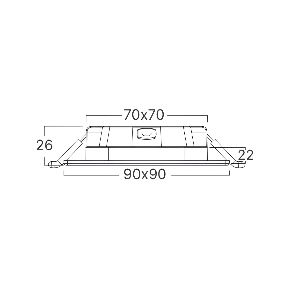 Braytron Smd LED Paneel 4W Wit CSP SQR DIM 3INC 3IN1