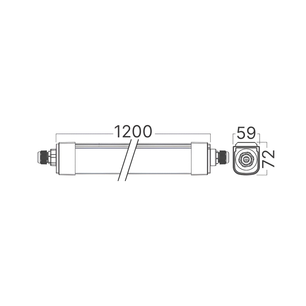 Braytron Multiline Waterdichte Armatuur 50W IP65 A 1.2MT 3IN1 3PW