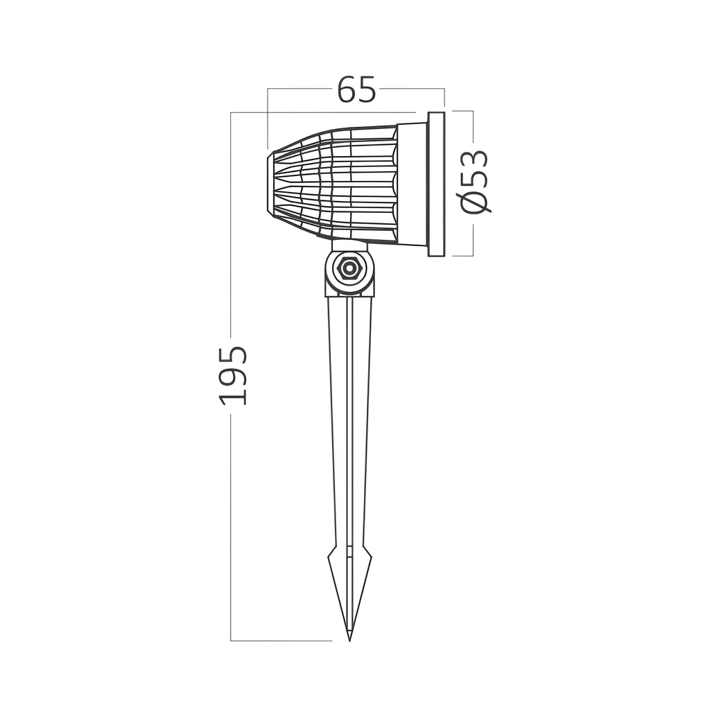 Braytron Spotlux Spot 7W 3000K IP65 Zwart PLS