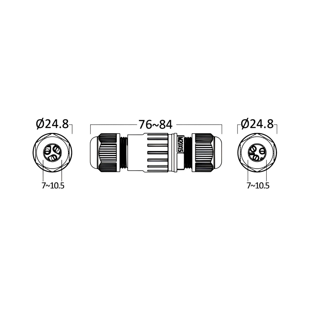 Braytron Pg7 Connector IP67 Zwart 3LINE