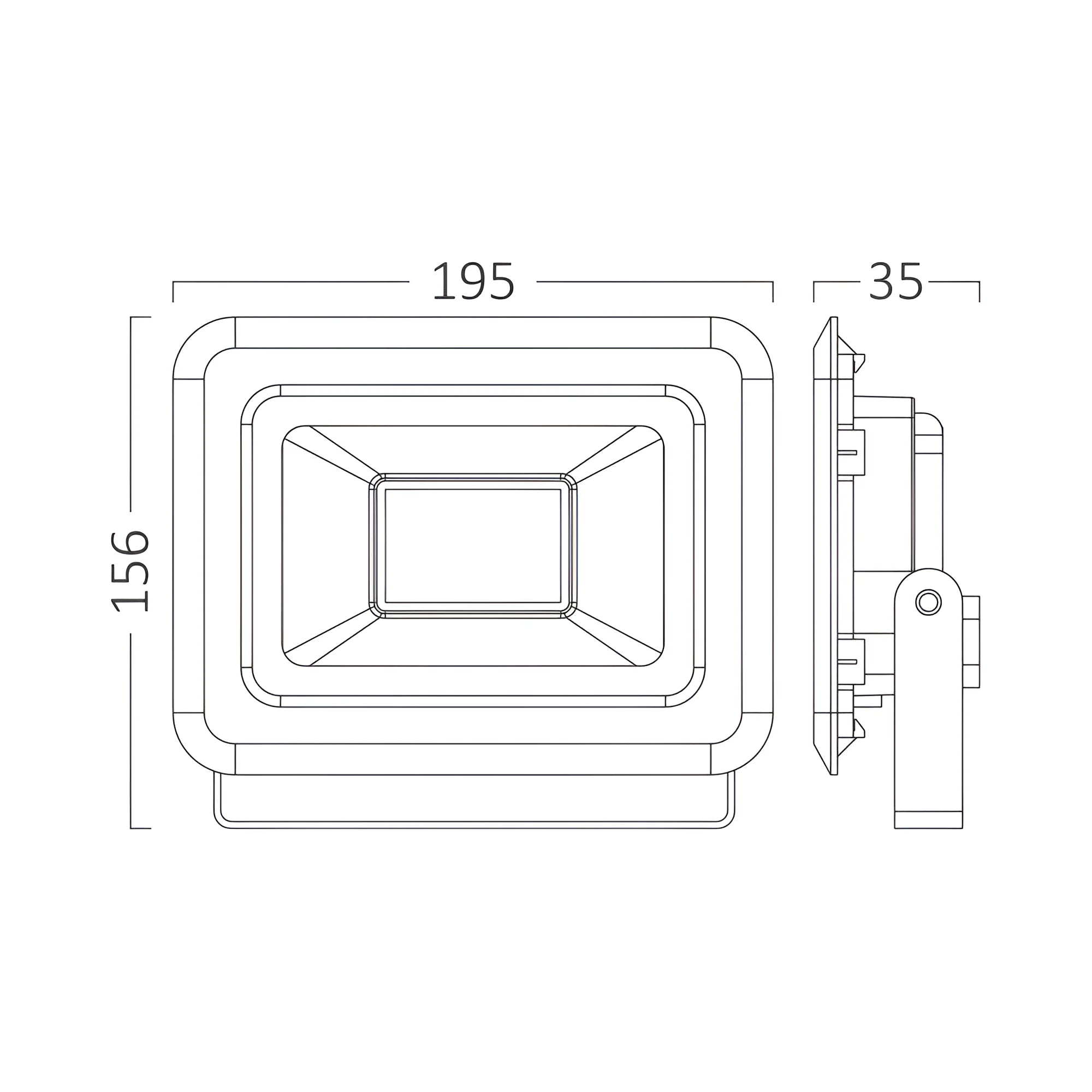 Braytron Flood LED Schijnwerper 50W 4000K IP65 Zwart SF