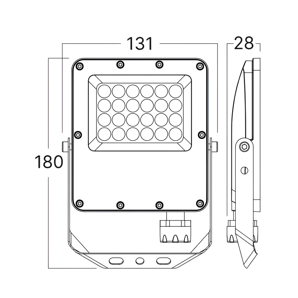 Braytron Flood LED Schijnwerper 20W IP65 Grijs PF 3IN1