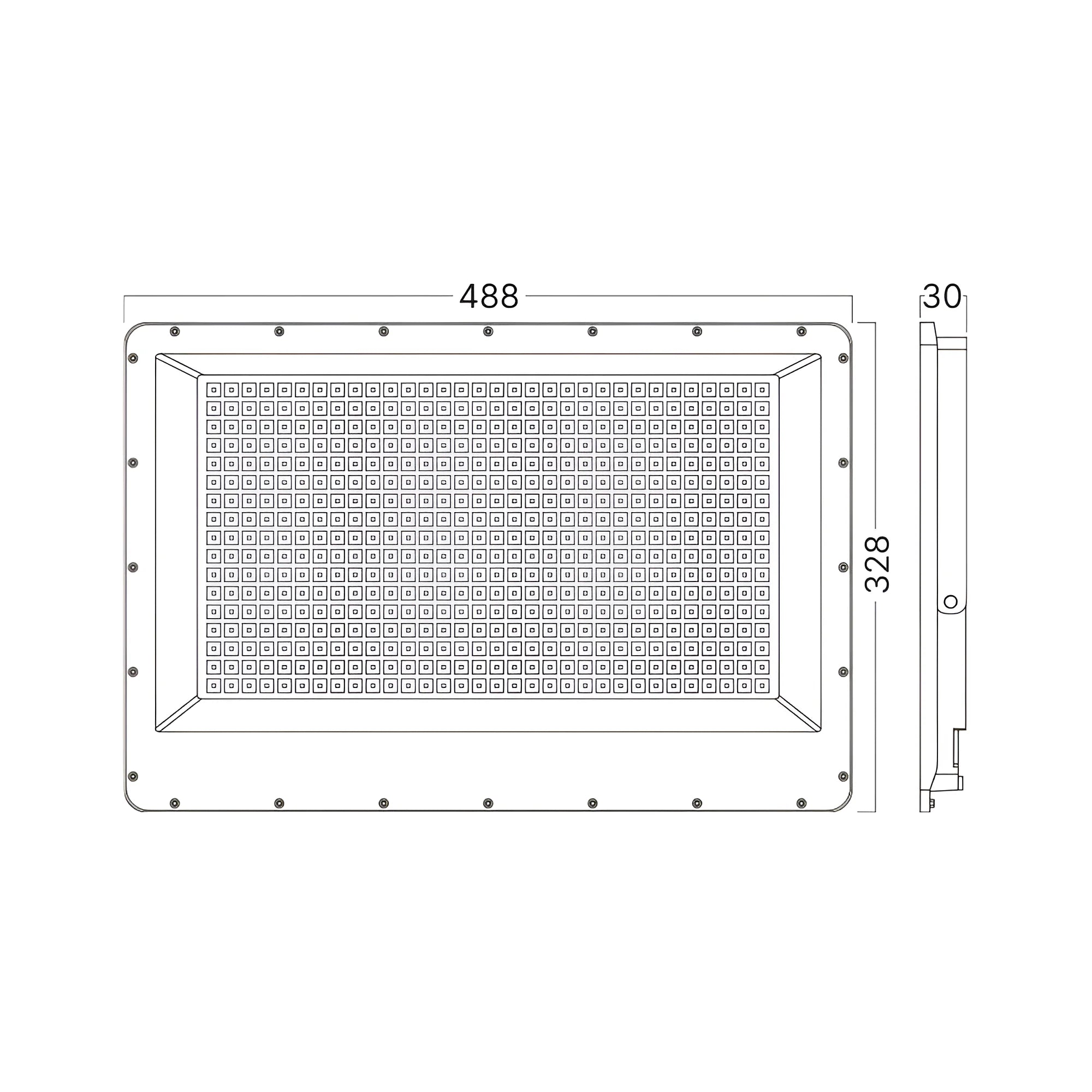 Braytron Flood LED Schijnwerper 400W IP65 Grijs PF 3IN1