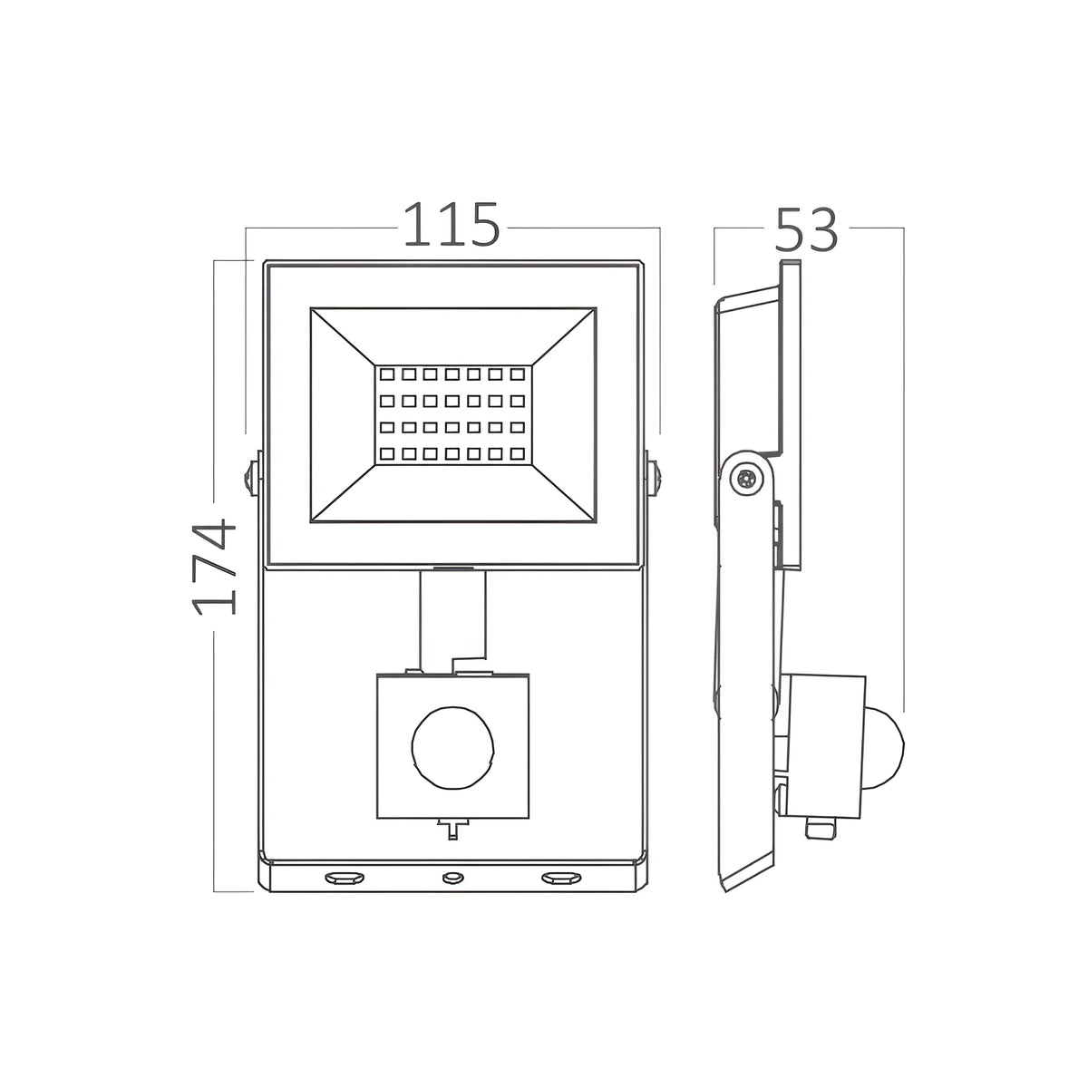 Braytron Flood LED Schijnwerper 20W 6500K IP54 Zwart CF SNS