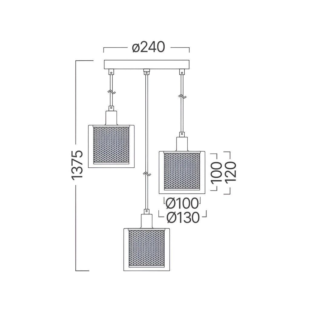 Braytron S008R Hanglamp 3H 3xE14 CPR