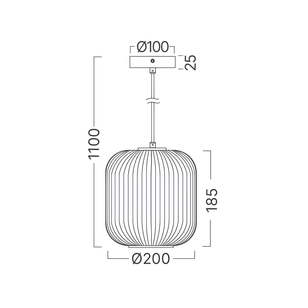 Braytron S009R Hanglamp Zwart 1H 1xE27 OPL