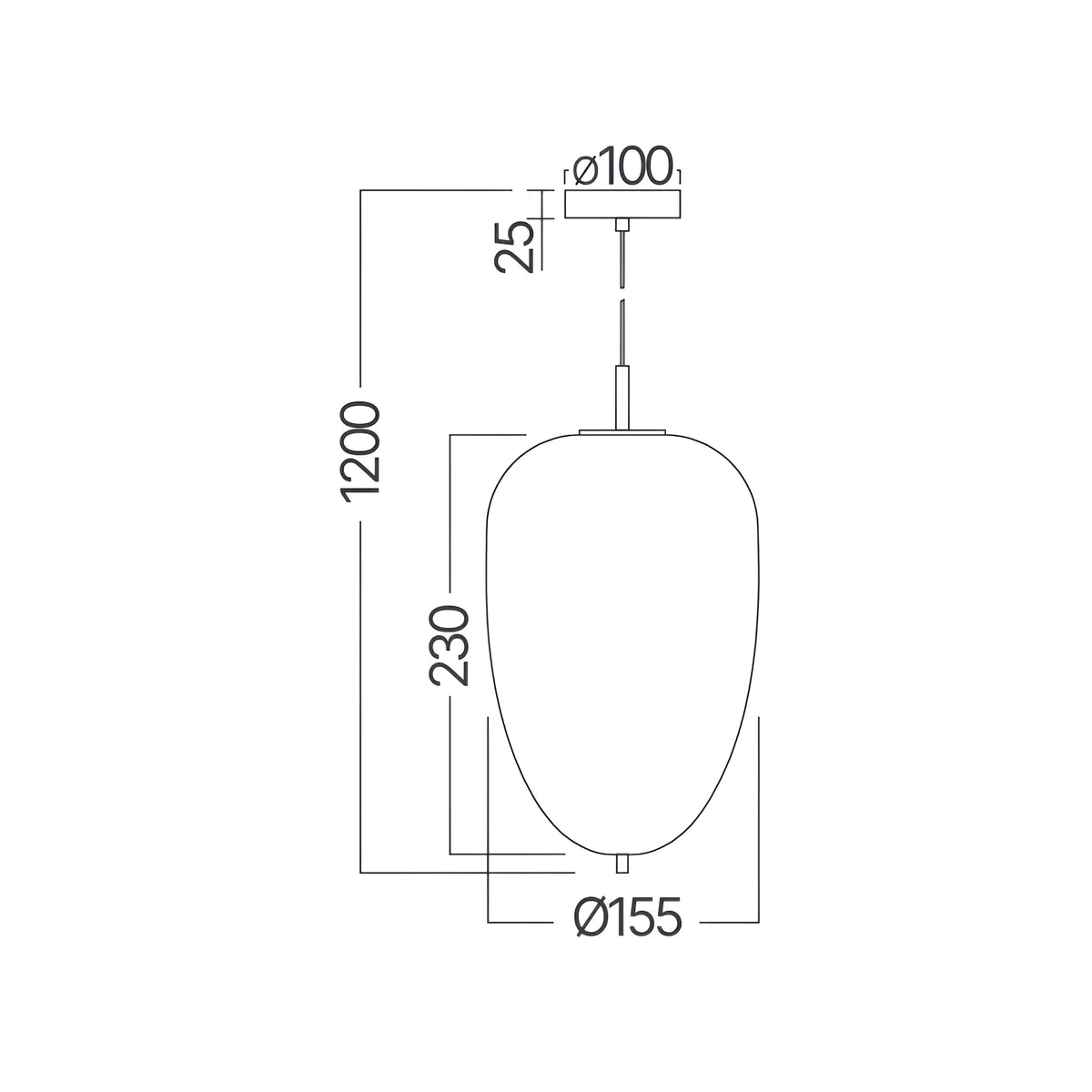 Braytron S011R Hanglamp Zwart 1H 1xE14 OPL