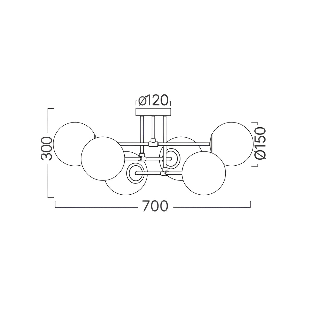 Braytron S012C Hanglamp Zwart 6H 6xG9 OPL