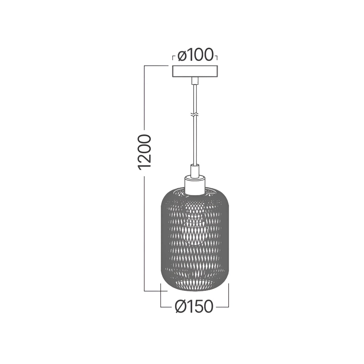 Braytron W001R Hanglamp 1H 1xE27 WDN