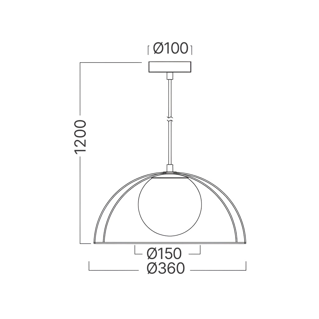 Braytron W004R Hanglamp Zwart 1H 1xE27