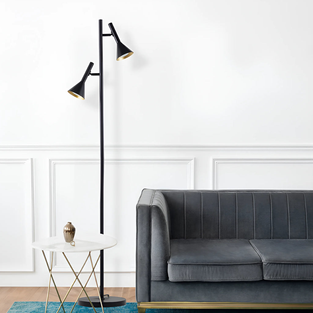 Braytron P011T Vloerlamp Zwart 2H 2xGU10