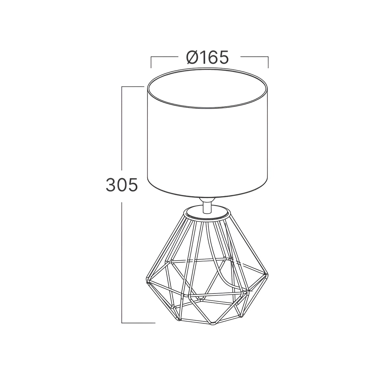 Braytron F001T Tafellamp Wit 1H 1xE14